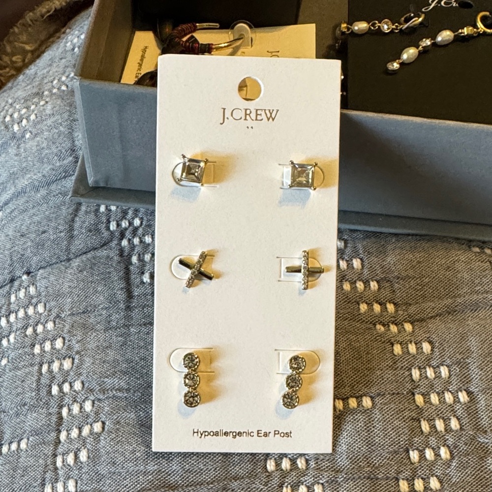 NWT J. Crew Hypoallergenic Gold Earring Set
